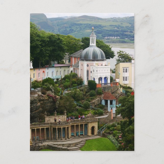 Aussicht auf Portmeirion Estuary Gwynedd, Nordwale Postkarte (Vorderseite)