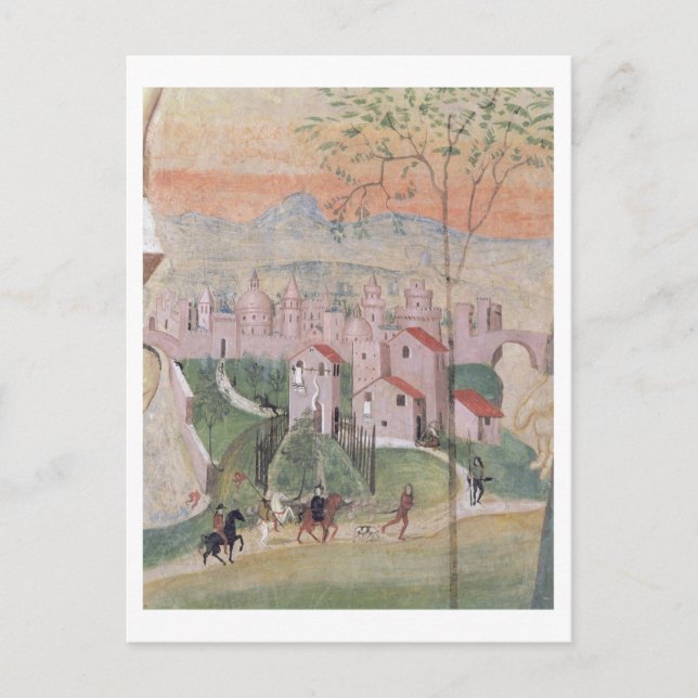 Aussicht auf Prato City, Detail aus der Kreuzigung Postkarte (Vorderseite)