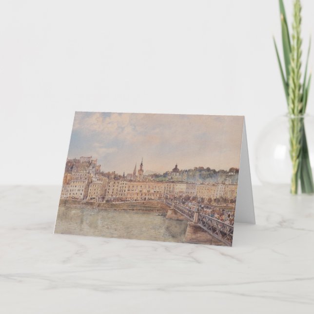 Aussicht auf Salzburg (von Rudolf von Alt) Karte (Vorderseite)