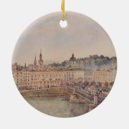 Aussicht auf Salzburg (von Rudolf von Alt) Keramik Ornament