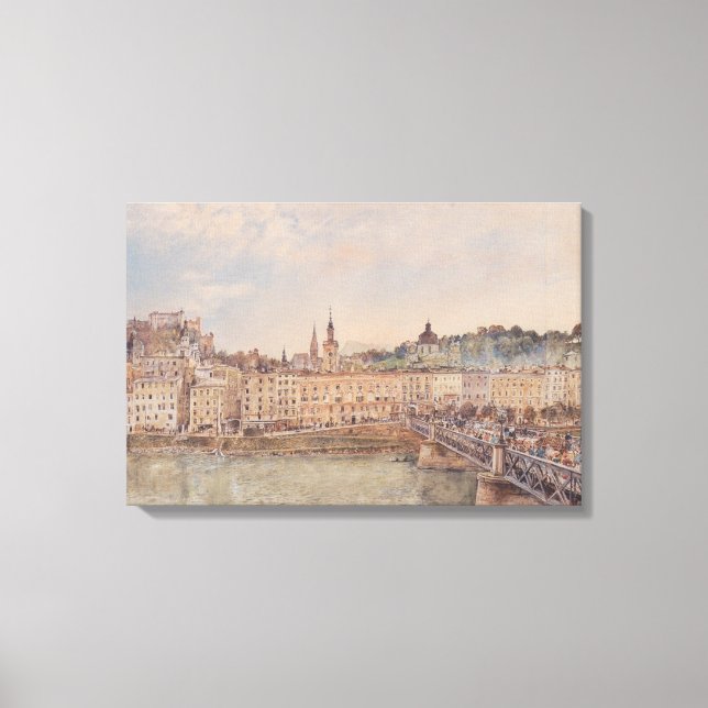 Aussicht auf Salzburg (von Rudolf von Alt) Leinwanddruck (Vorderseite)
