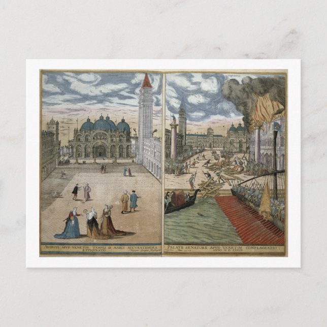 Aussicht auf San Marco und den Palazzo Ducale in B Postkarte (Vorderseite)