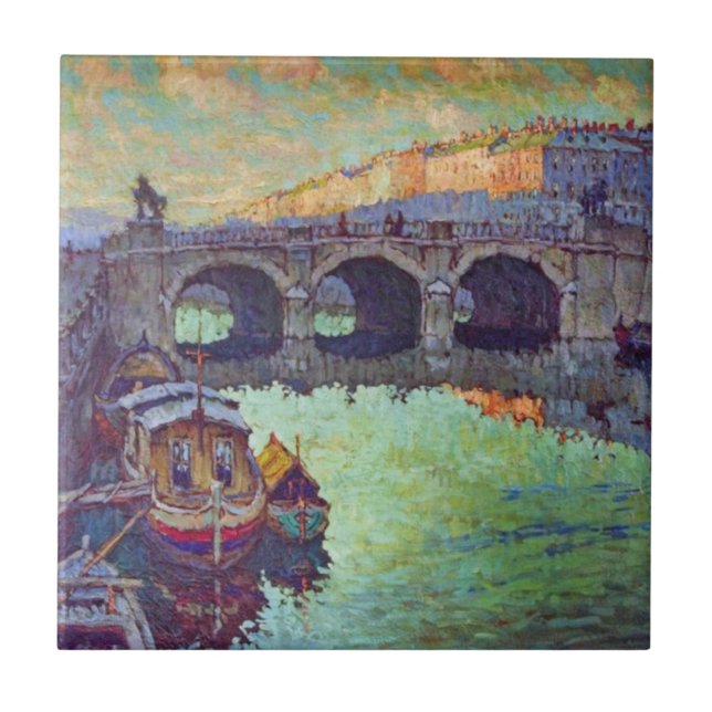 Aussicht auf Sankt Petersburg (Russische Stadt) Fliese (Vorderseite)