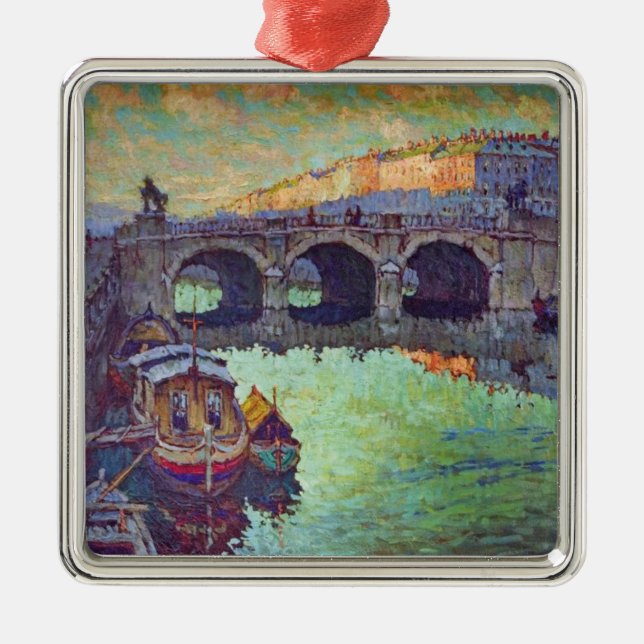 Aussicht auf Sankt Petersburg (Russische Stadt) Ornament Aus Metall (Vorne)