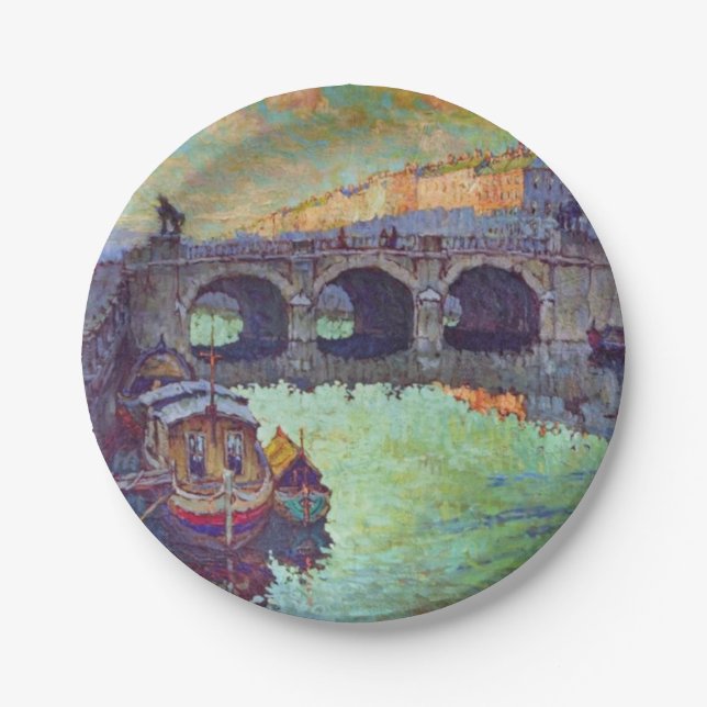 Aussicht auf Sankt Petersburg (Russische Stadt) Pappteller (Vorderseite)