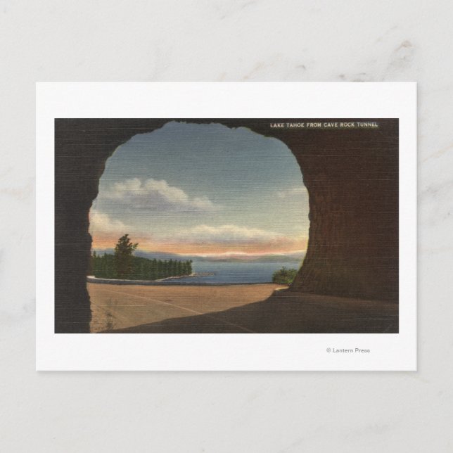 Aussicht auf See vom Höhlenstunnel Postkarte (Vorderseite)