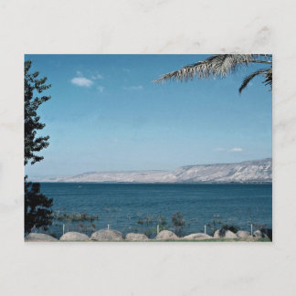 Aussicht auf See von Galiläa von der Südküste Isra Postkarte