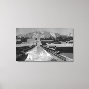 Aussicht auf Seward, Alaska Von der Brücke Fotogra Leinwanddruck