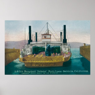 Aussicht auf SP Ferry Boat Solano im Dock Poster