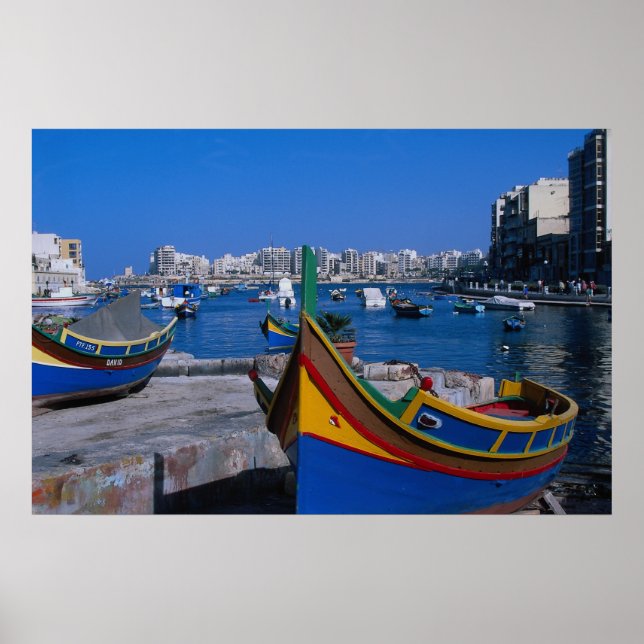 Aussicht auf St. Julian, Malta Poster (Vorne)