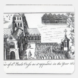 Aussicht auf St. Paul's Cross Quadratischer Aufkleber