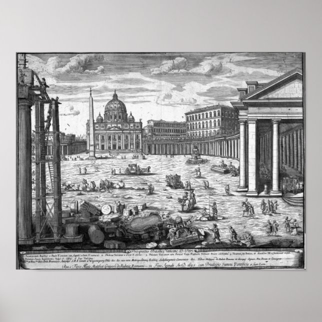 Aussicht auf St. Peter's, Rom Poster (Vorne)