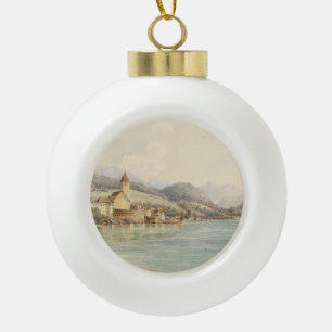 Aussicht auf St. Wolfgang am Wolfgangsee Carl Lafi Keramik Kugel-Ornament