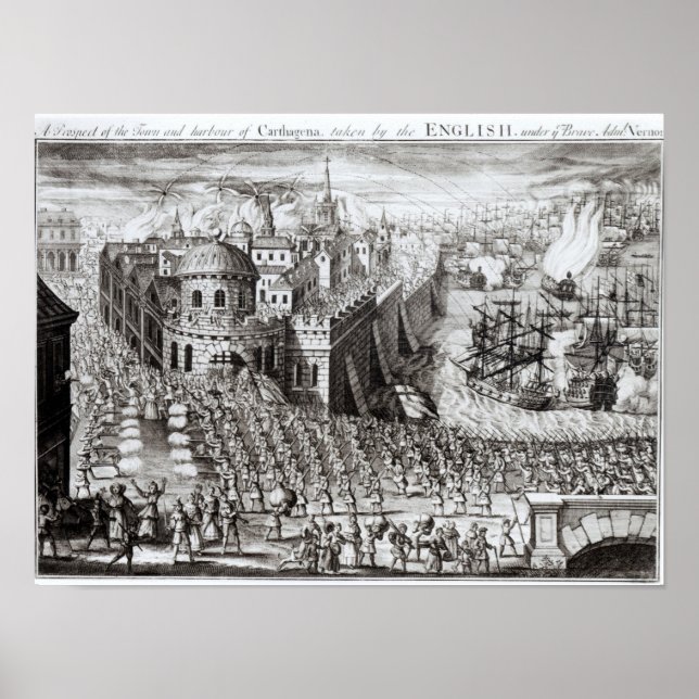 Aussicht auf Stadt und Hafen Poster (Vorne)