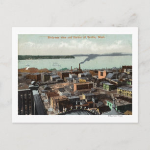 Aussicht auf Stadt und Hafen Postkarte