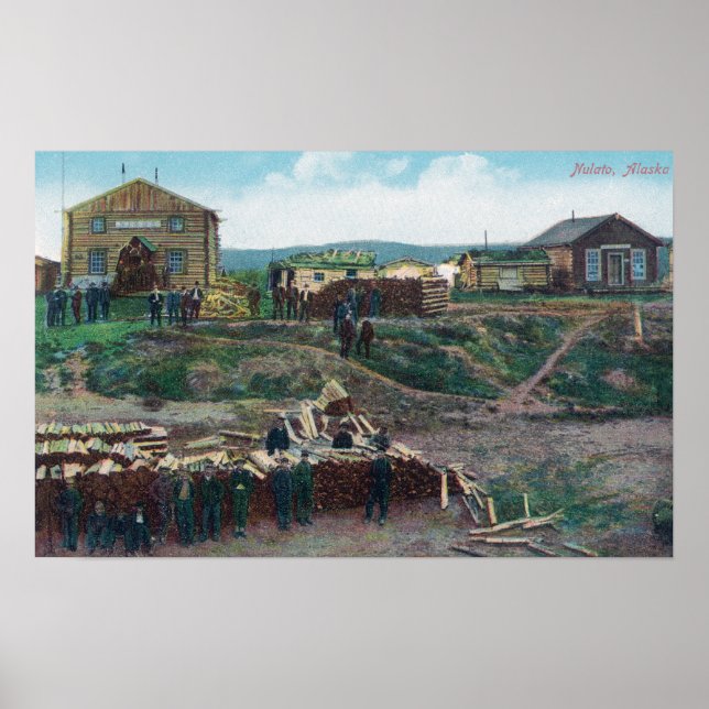 Aussicht auf Stadtbewohner rund um Cut WoodNulato, Poster (Vorne)