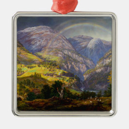 Aussicht auf Stalheim in Norwegen mit Regenbogen Ornament Aus Metall