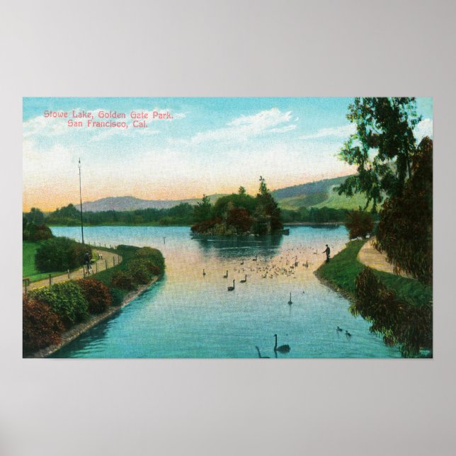 Aussicht auf Stowe Lake am Golden Gate Park Poster (Vorne)