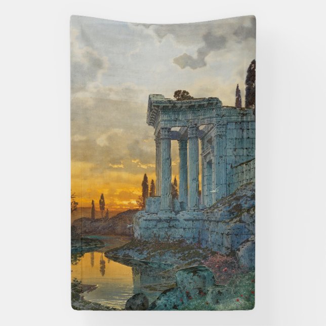 Aussicht auf Süditalien mit antiken römischen Ruin Banner (Vertikal)