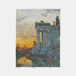 Aussicht auf Süditalien mit antiken römischen Ruin Fleecedecke