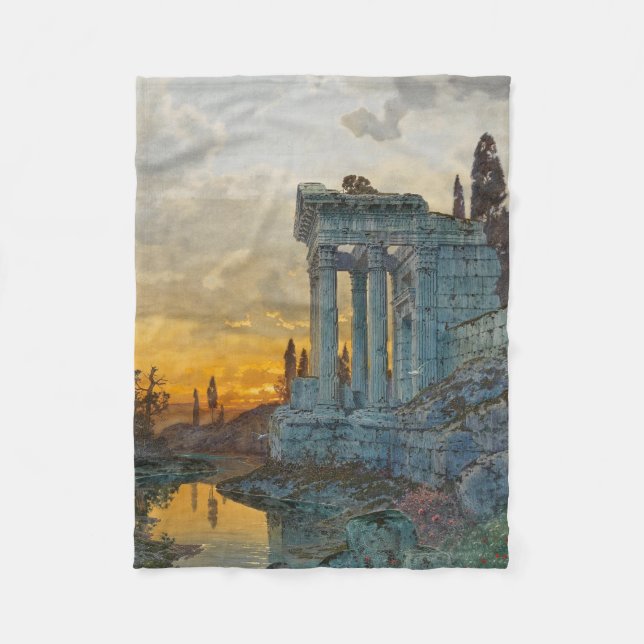 Aussicht auf Süditalien mit antiken römischen Ruin Fleecedecke (Vorderseite)