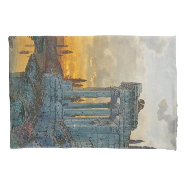 Aussicht auf Süditalien mit antiken römischen Ruin Kissenbezug (Vorderseite-Links)