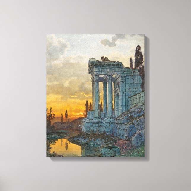 Aussicht auf Süditalien mit antiken römischen Ruin Leinwanddruck (Vorderseite)