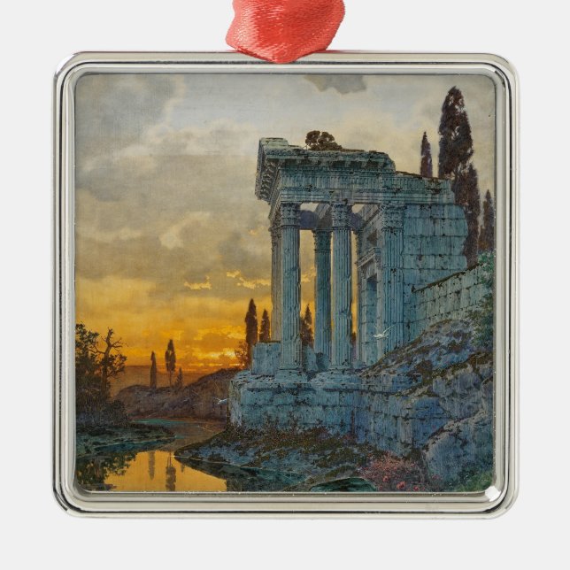 Aussicht auf Süditalien mit antiken römischen Ruin Ornament Aus Metall (Vorne)