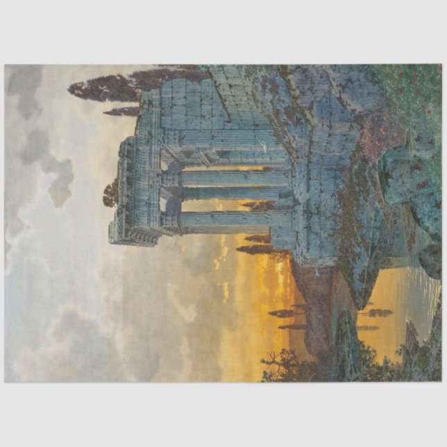 Aussicht auf Süditalien mit antiken römischen Ruin Seidenpapier (Vorderseite)