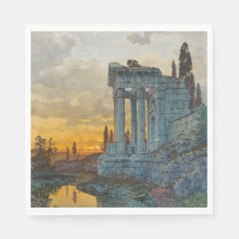 Aussicht auf Süditalien mit antiken römischen Ruin Serviette