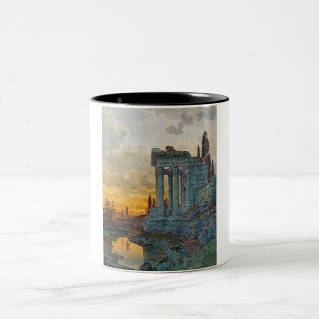 Aussicht auf Süditalien mit antiken römischen Ruin Zweifarbige Tasse (Mittel)