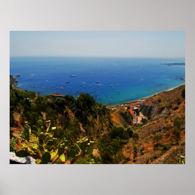 Aussicht auf Taormina 1 Poster (Vorne)