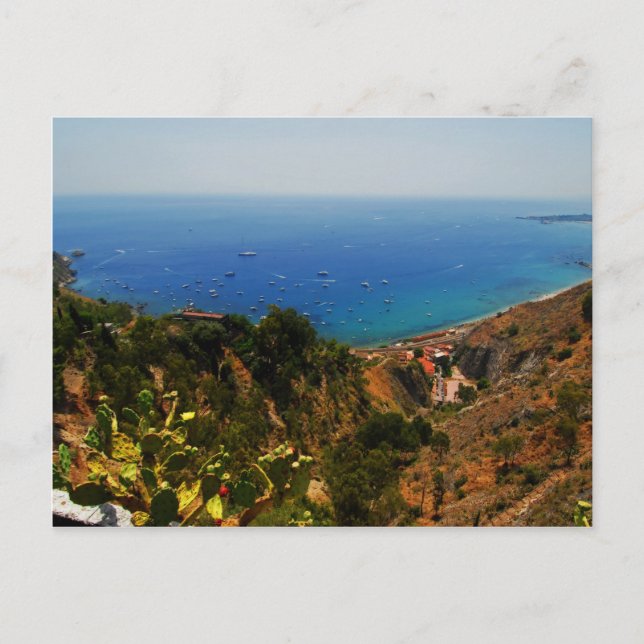 Aussicht auf Taormina 1 Postkarte (Vorderseite)