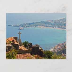 Aussicht auf Taormina 3 Postkarte