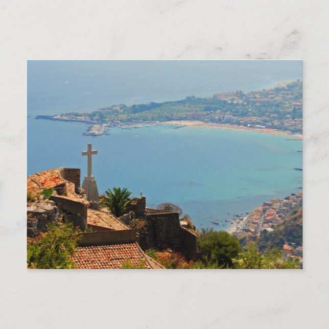 Aussicht auf Taormina 3 Postkarte (Vorderseite)
