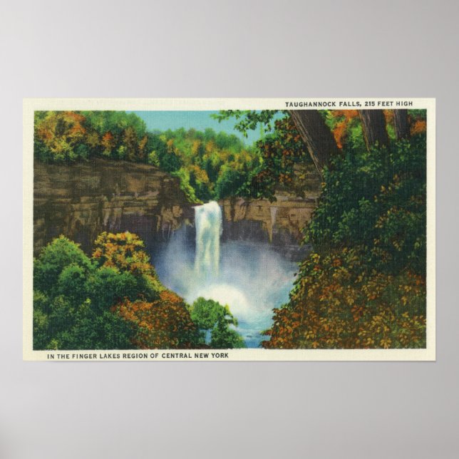 Aussicht auf Taughannock Falls, 200 Meter hoch Poster (Vorne)