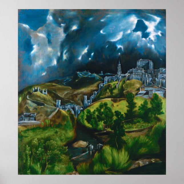 Aussicht auf Toledo von El Greco (1599) Poster (Vorne)