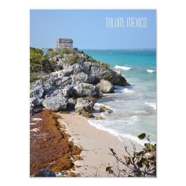 Aussicht auf Tulum Maya Ruins Mexico Reise Souveni Fotodruck (Vorne)