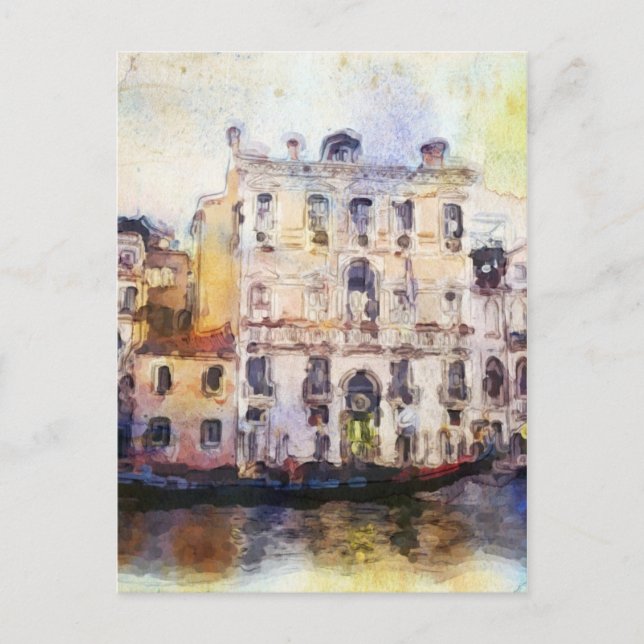 Aussicht auf Venedig in künstlerischer Aquarellfar Postkarte (Vorderseite)