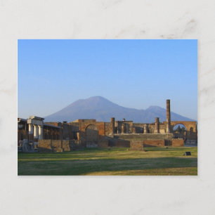 Aussicht auf Vesuv über die Ruinen von Pompeji Postkarte