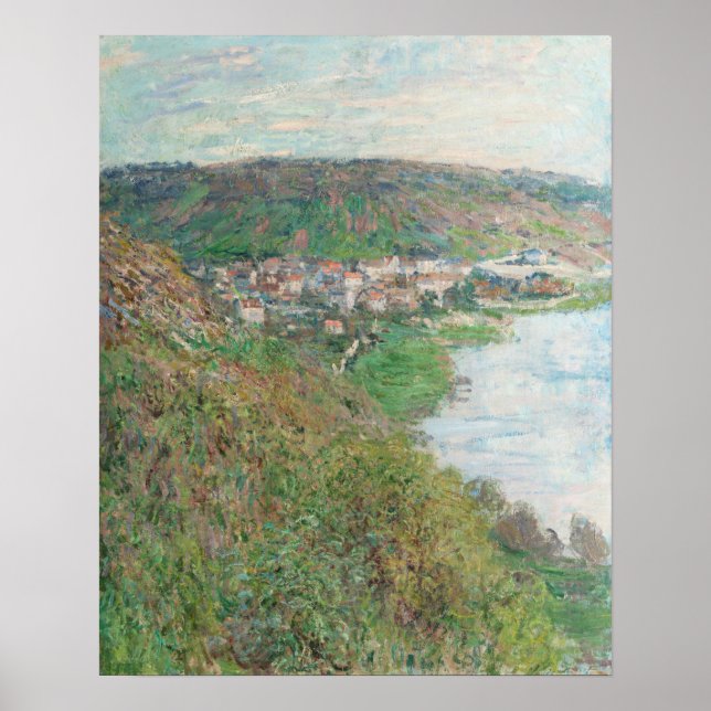 Aussicht auf Vétheuil (1880) von Claude Monet Poster (Vorne)