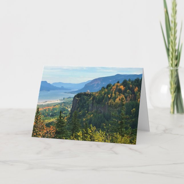 Aussicht auf Vista House, Columbia River, Oregon Karte (Vorderseite)