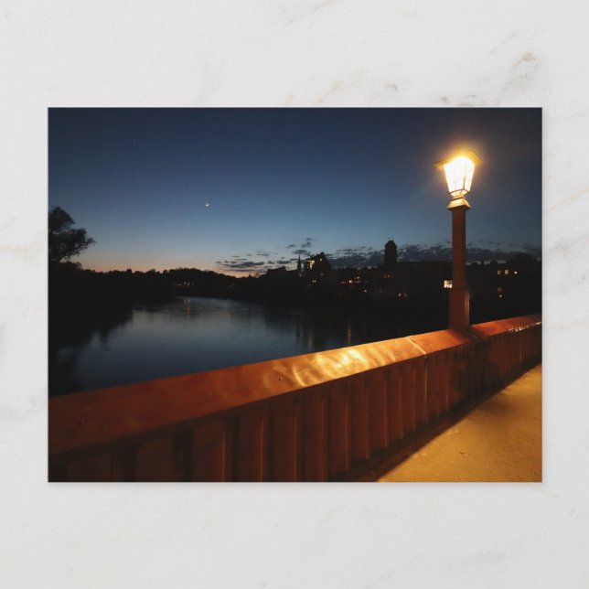 Aussicht auf Wasserburg am Inn von Rote Bruecke Postkarte (Vorderseite)