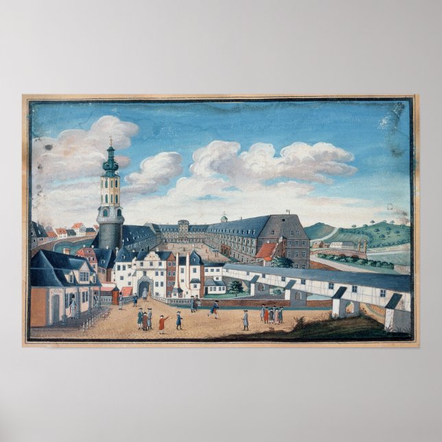 Aussicht auf Weimar mit Schloss Wilhelmsburg Poster (Vorne)