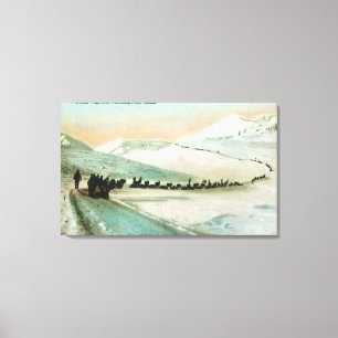 Aussicht auf Winterwanderwege Leinwanddruck