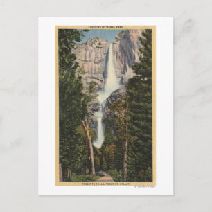 Aussicht auf Yosemite Falls & Valley Postkarte