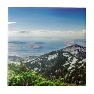 Aussicht aufs Meer aus den Bergen Fliese