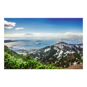 Aussicht aufs Meer aus den Bergen Fotodruck