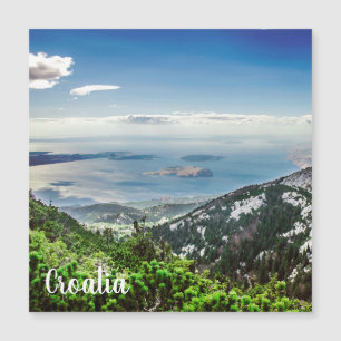 Aussicht aufs Meer aus den Bergen Magnetkarte