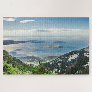 Aussicht aufs Meer aus den Bergen Puzzle